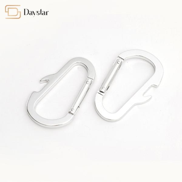 Keychain Hiking Metal Accessories , D Shape Snap Buckle Metal Carabiner Clip