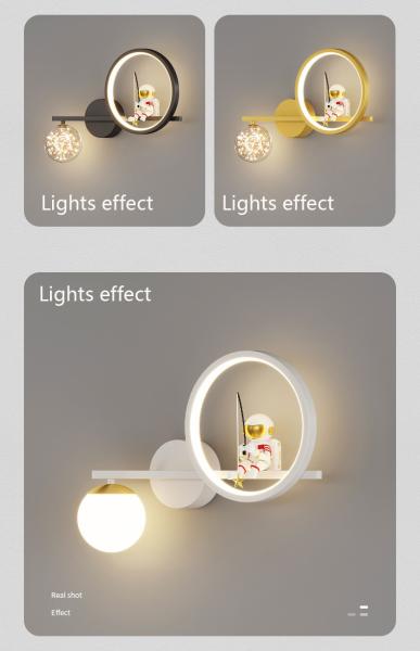 Astronaut wall lamp bedroom bedside lamp children's room lamp boy and girl stars wall lamp(WH-OR-251)