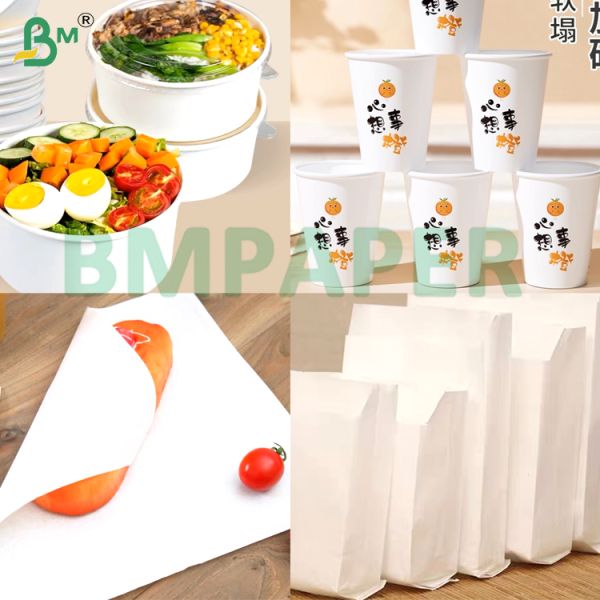 130gsm 150gsm Aqueous Plastic Free Paper Non - Stick & High Temperature Resistance For Food Packaging Cup Stock Paper Bag