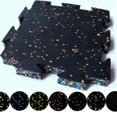 Interlocking Rubber Gym Floor Tiles 1000x1000mm Shock Absorbent