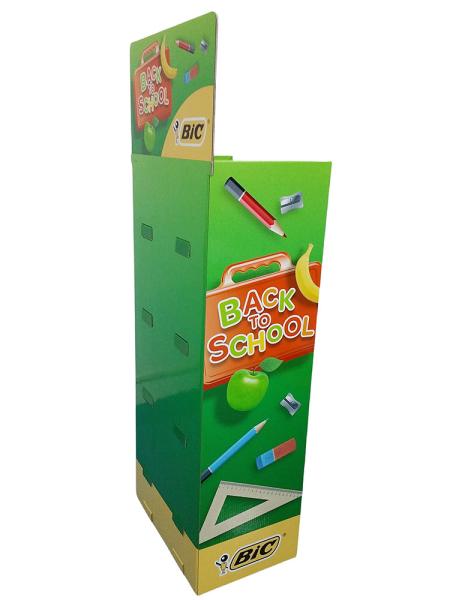 Customizable Corrugated Cardboard Shelf Displays CMYK Offset Printing For School