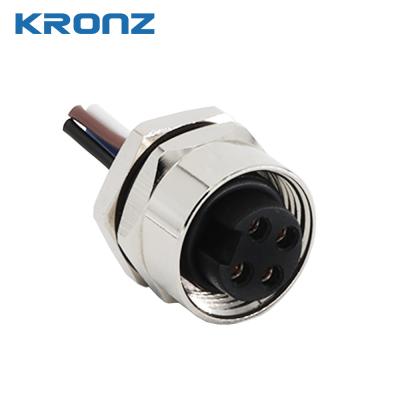 Industrial Female 7/8 Connectors 100 Mating Cycles Circular 4 Pin Sensor Connector