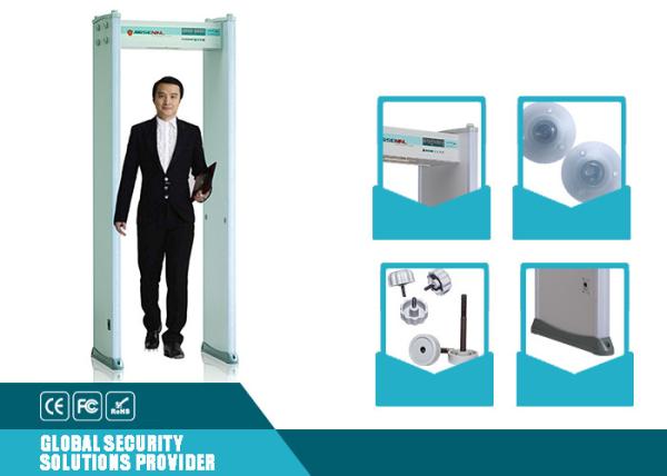 Waterproof Easy Operated Portable Metal Detectors Door Frame With 18 Zones Counter Record
