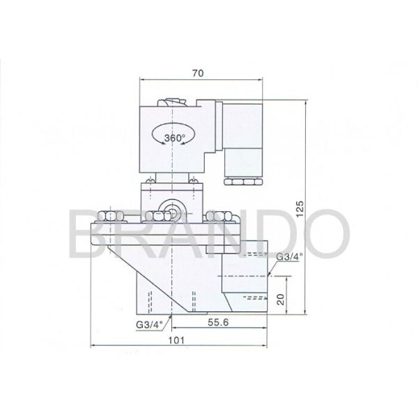 Chemical Industry 3 / 4 Inch Solenoid Valve DMF-Z-20 With ADC Aluminum Small Cap