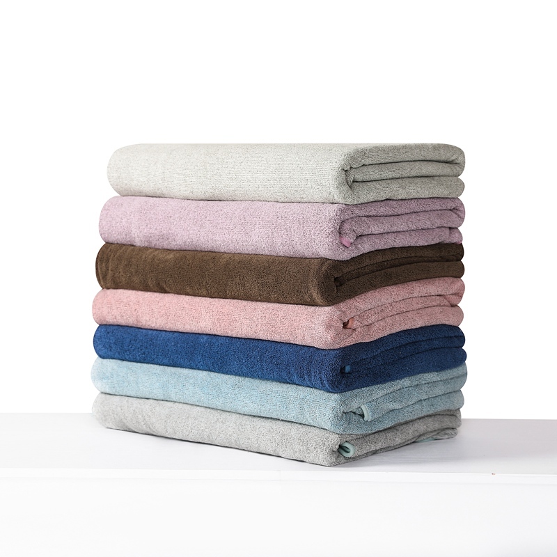350gsm 90x180cm Bamboo Charcoal Towel / Microfiber Towel Pink For Bath