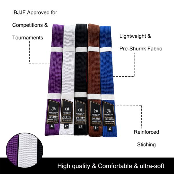 Custom Digital Print 100% Cotton Durable Jiu Jitsu Belt For Training And Judo