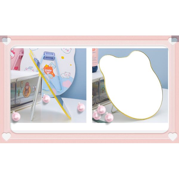 Mini Round Custom Pocket Heart Shaped Adjustable Light Makeup Mirror for Lady Dressing