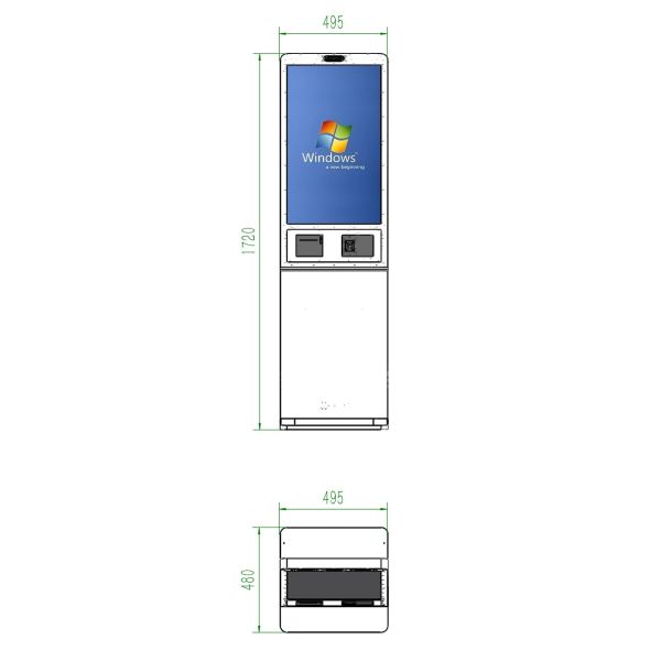 32 Inch Indoor Windows Restaurant Food Self Order Machine Upright All-In-One SDK for Payment Kiosk
