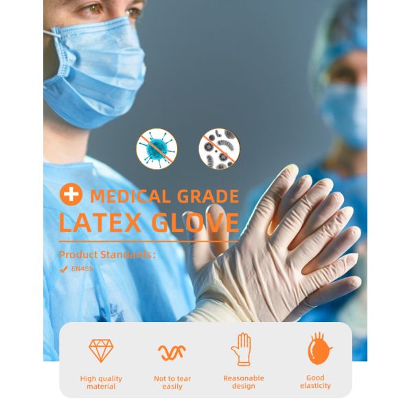 Промываемые медицинские расходные материалы 100% натуральный латекс Проверка безопасности Нитрильные перчатки