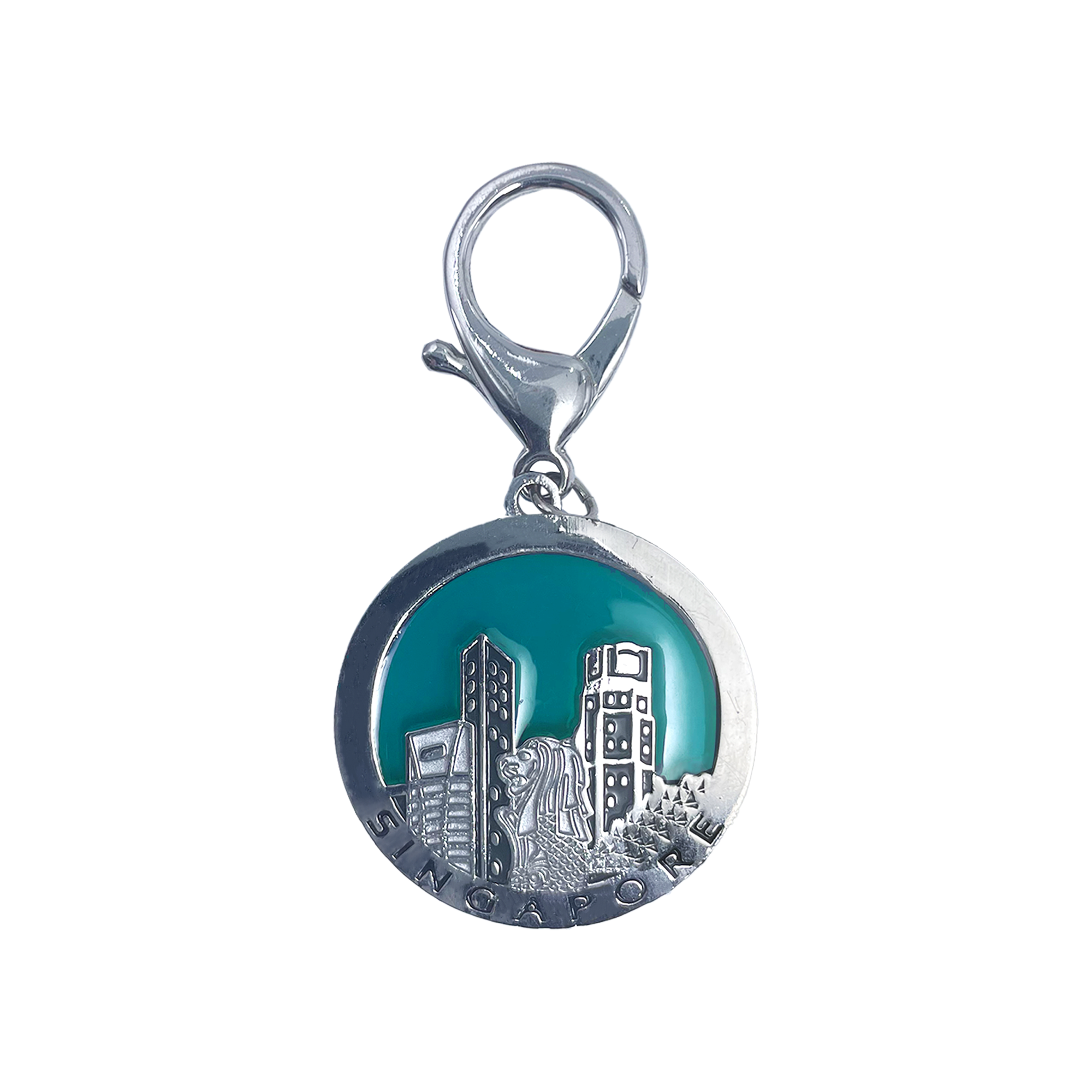Singapore Shiny Silver Translucent Enamels Keychain – A Stunning Tribute to Urban Elegance