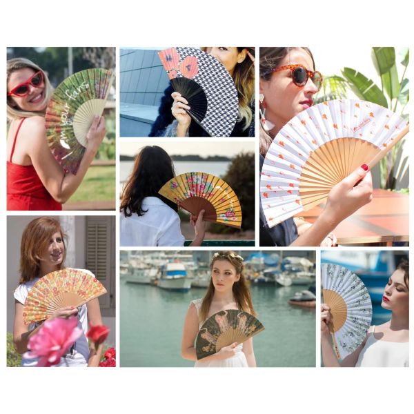 DIY Art Creating Paint Silk Paper Fabric Hand Fan Blank Bamboo Fan Folding Fans