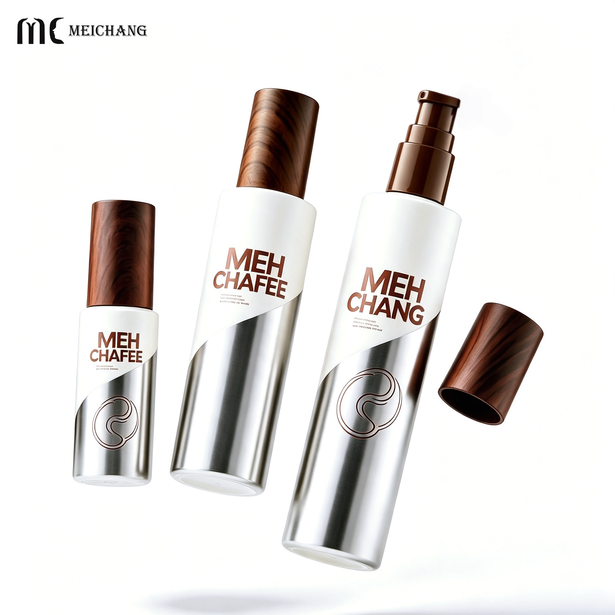 Custom Gradient Silver Electroplated Silk Screen Printed Frosted Glass Skincare Packaging Set with Multiple Dispensing Options