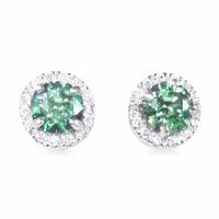 Pedra cúbica Ring Earrings Pure 925 Sterling Silver Fashion Jewelry Set do zircão dos Spinels verdes