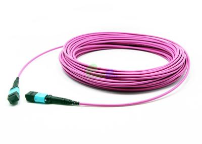 OM4 50/125μm multi - cabo do tronco do modo MTP, conector da fibra do OD MTP 12 do revestimento de 3.0mm