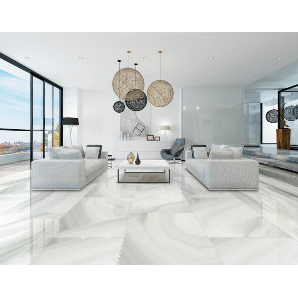 Glazed Digital Polished Porcelain Floor Tiles / Classic Marble Beige Porcelain Tile