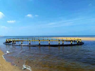 Jaula circular resistente a ácidos y álcalis para la pesca en lagos