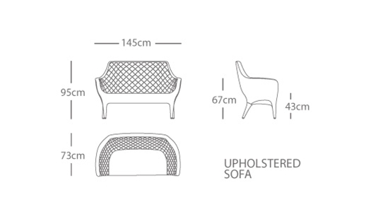 Replica Showtime Poltrona Chair Fiberglass Arm Chair Furniture , Blue White