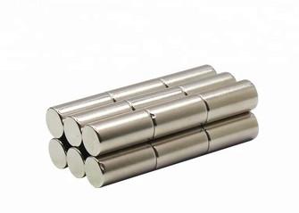 Industrial Strong Cylinder Shaped Magnet Silver Coating Customized Logo