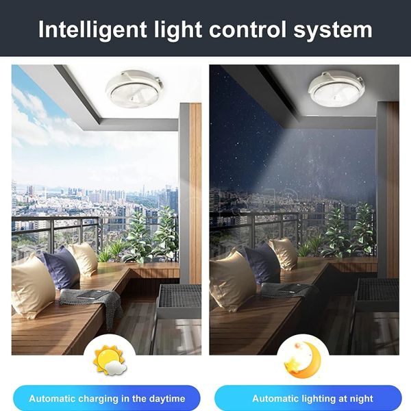 20-300w Intelligent Solar Led Ceiling Light With Solar Panel for Indoor and Outdoor