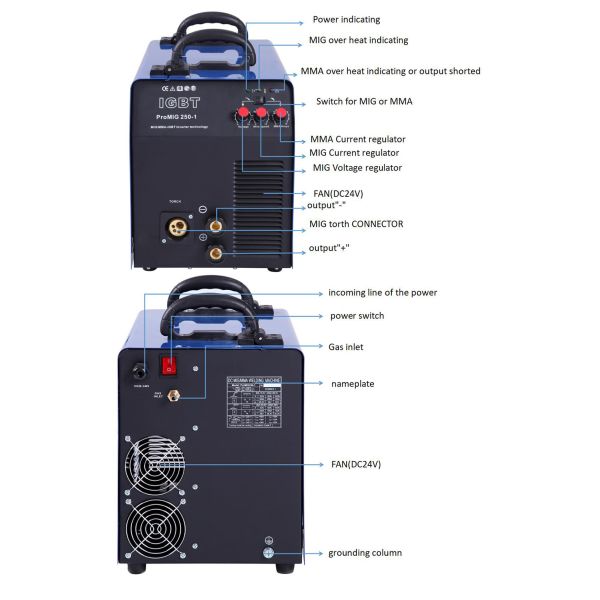 230V DC Portable Mig Welders Mig Mma Welding Machine MIG Welders