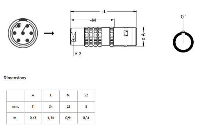 Waterproof IP68 Lemo K Series 0K 7pin Male And Female Connectors
