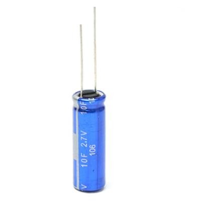Cylindrical Farad Super Capacitor 10F 2.7V Radial 10X30 For Solar Lamp