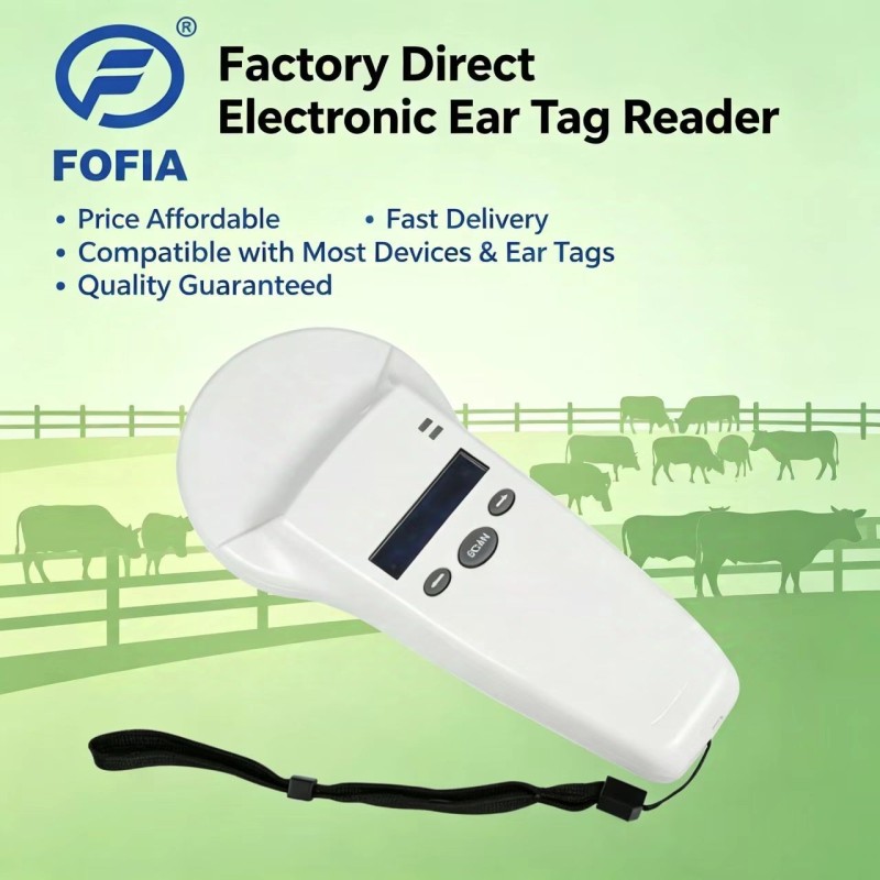 Durable RFID Handheld Reader with 128x32 OLED Screen USB for Plastic Long-Range Solution for Pet and Farm & Ranch Use