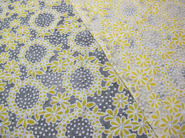 Cotton Circle Colored Polyester Burnout Allover Flower Lace Fabric for Kid Clothes