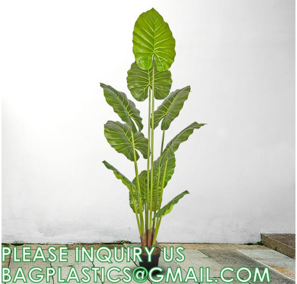 Fake Colocasia Esculenta, Plastic variegata artificial Taro, Subtropics Faux Swiss Cheese Plant For Home Garden Office