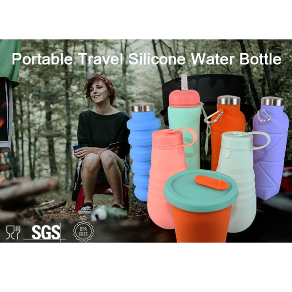 бутылка с водой силикона 500ml Eco дружелюбная для выпивать перемещения спорта