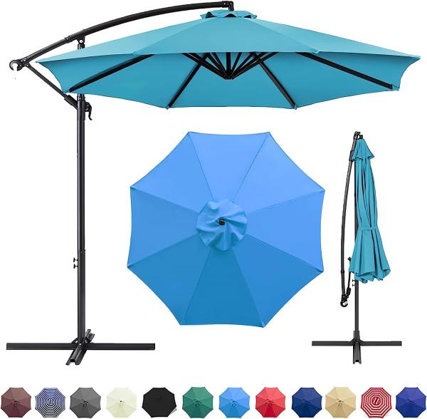 Patio Umbrella, Yard Umbrella Push Button Tilt Crank, Terrace Garden Restaurant Patio Parasol Outdoor Umbrella