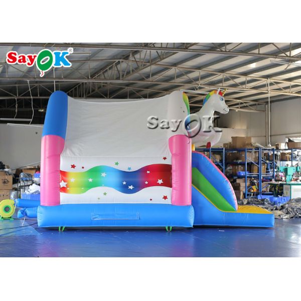 Outdoor Kids PVC Rainbow Unicorn Inflatable Bouncy Castle