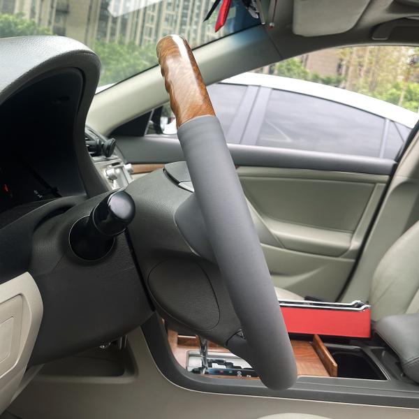 Hand Sewing Wood Pattern Grey DIY Steering Wheel Cover For Toyota Highlander Camry Isis Mark X Zio Premio Noah Previa 2006-2015