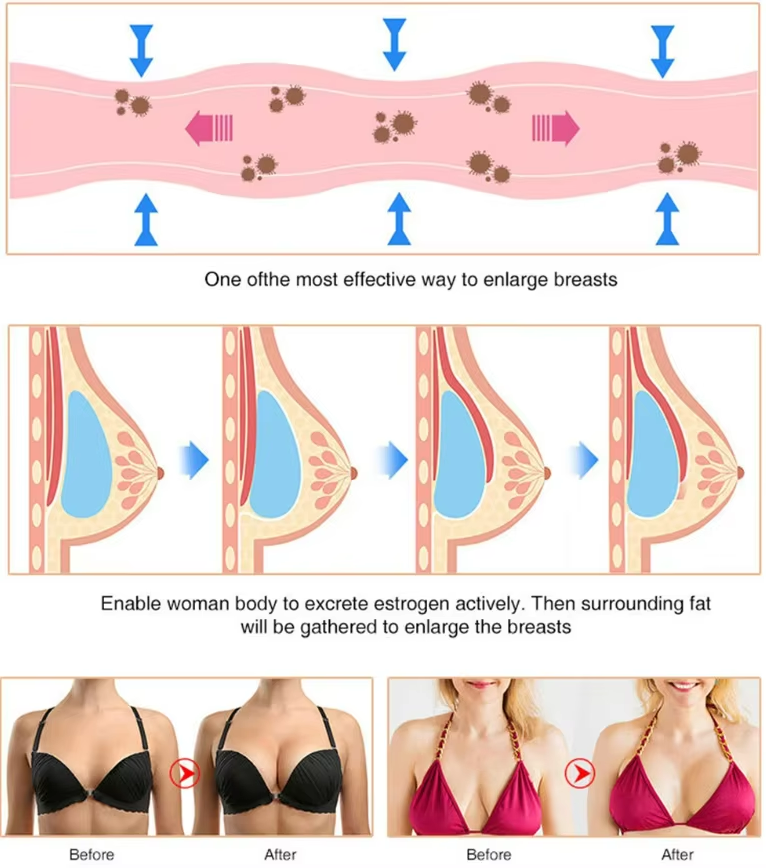Hot Selling Breast Enhancement Massager with Vibration and Latex Material Home Use Timer & Suction Power Regulation