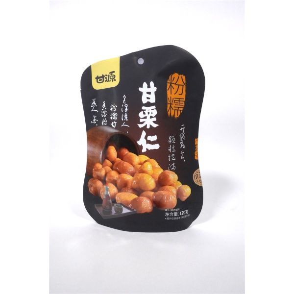 Impression en papier d'aluminium en forme de barrière en plastique stratifié sac POS spécial pour noix