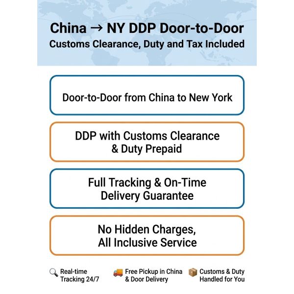 China NY DDP Door-to-Door Customs Clearance Duty And Tax Included