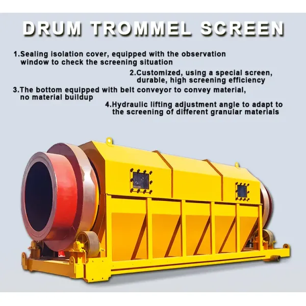 10t/H-80t/H Gravel Trommel Vibrating Sieve Separator Machine For Solid Waste