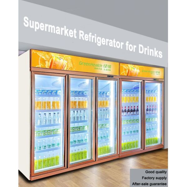 Réfrigérateur transparent de boisson de porte en verre de grand espace pour le produit réfrigéré