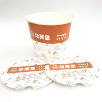 Um balde de comida de papel descartável de 4500 ml, um balde de frango frito personalizado com tampa.