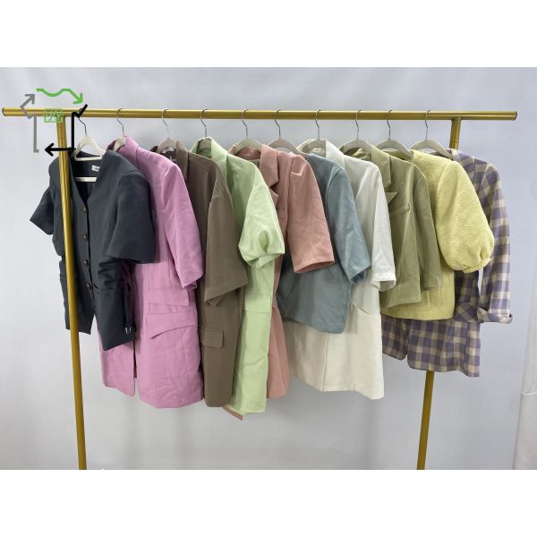 Mixed Colors Second Hand Fashion Short Coat Suit for Fall Spring Wholesale