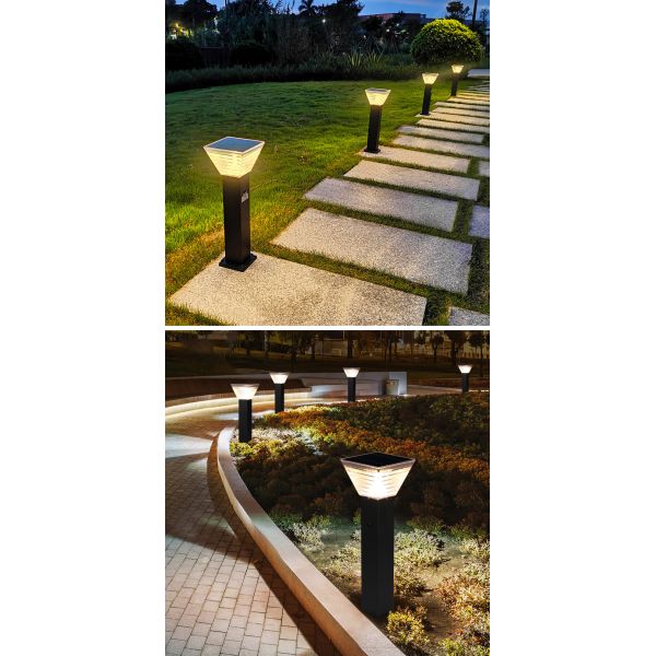 Minimalist 7W LED Solar Garden Light Landscape Decoration Bollard LED Lawn Lighting