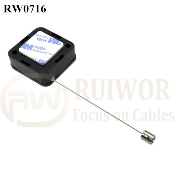RW0716 Square Retractable Cable Plus Side Hole Hardwar Tether Cord End As Tethered Item