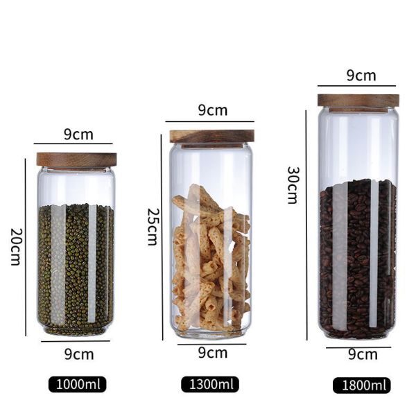 Large Capacity High Borosilicate Glass Storage Jar For Food Bean Spaghetti Coffee Bean