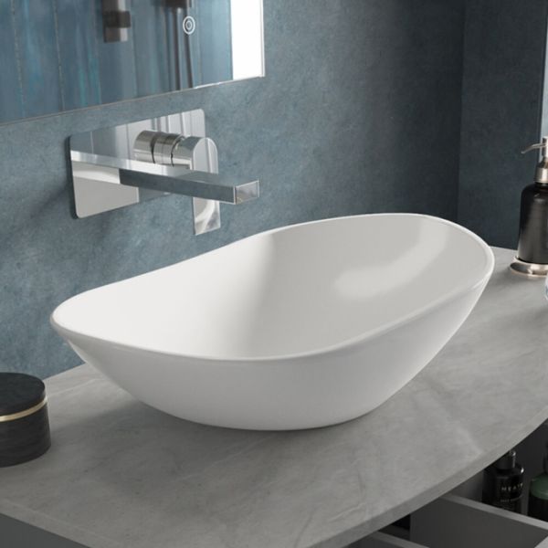 ISO Thin Minimalist Upper Counter Wash Basin Cloakroom Countertop Basin