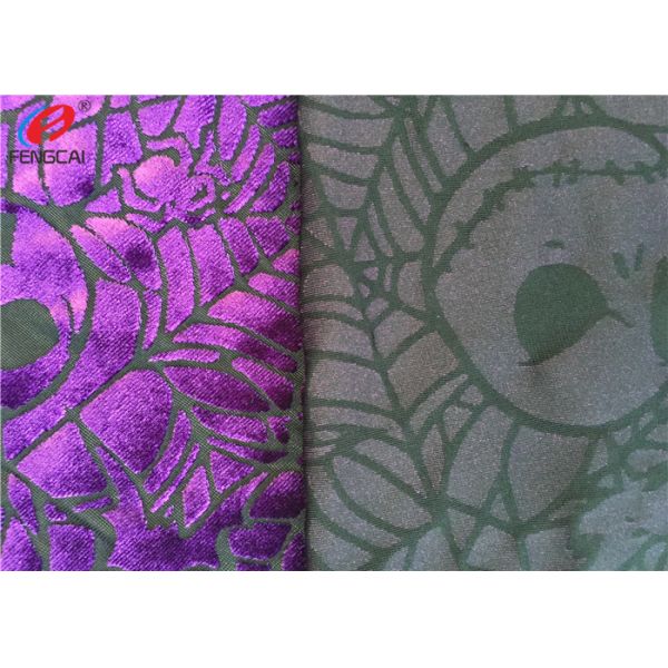 Haut tissu de velours de burn-out de bout droit, tissu de tapisserie d'ameublement de relief de velours modelé