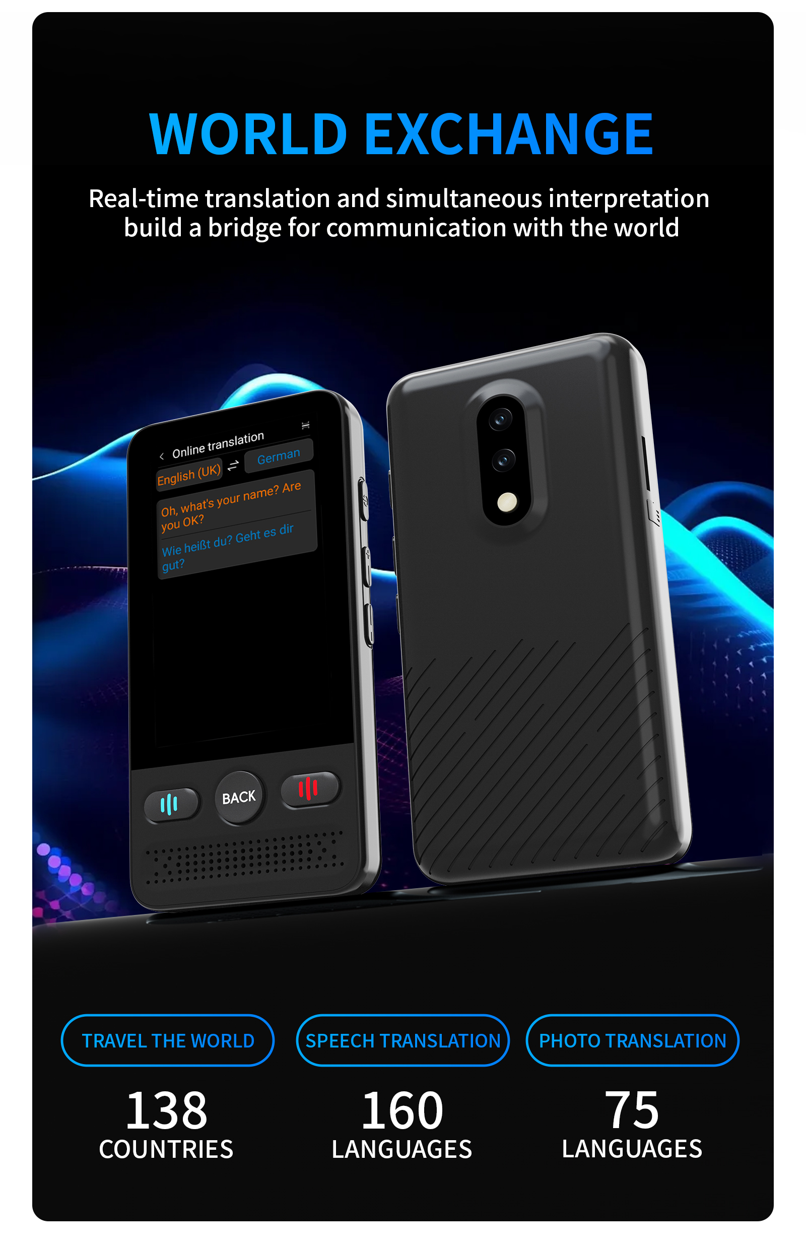 160 Languages DeepSeek AI Mini Translator Device Vietnamese Laotian Russian English Spanish