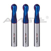0.2μm Nano Blue Coat End Mill 2 flûtes à billes Neige End Mill HRC45 Pour l'acier trempé