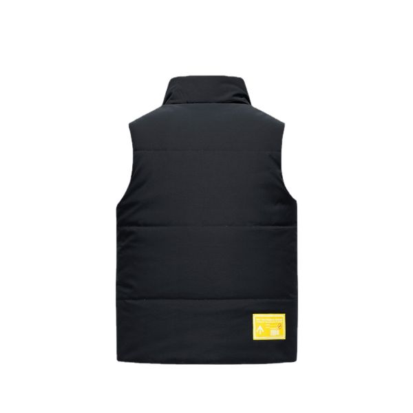 Men's Thickened Cotton Vest with Jacquard Pattern Regular Length No Hooded Winter 2024