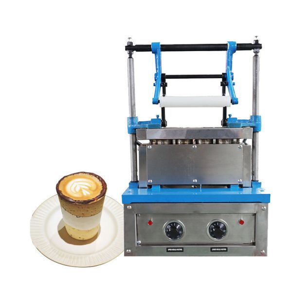 Semi Automatic Chocolate Coating Pizza Cone Edible Coffee Cup Making Machine