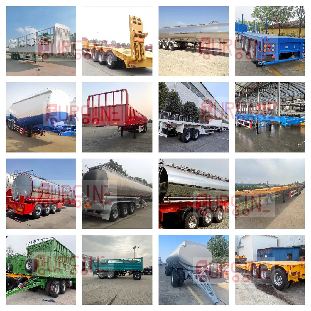 Strong Loading 60 Ton 3 Axle Lowbed Trailer For Construction Equipment Transportation